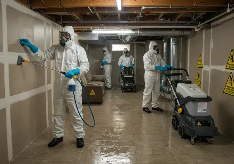 Basement Moisture Removal and Structural Drying process in Pineville, MO